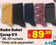 KADIN SOKET ÇORAP 5'Lİ